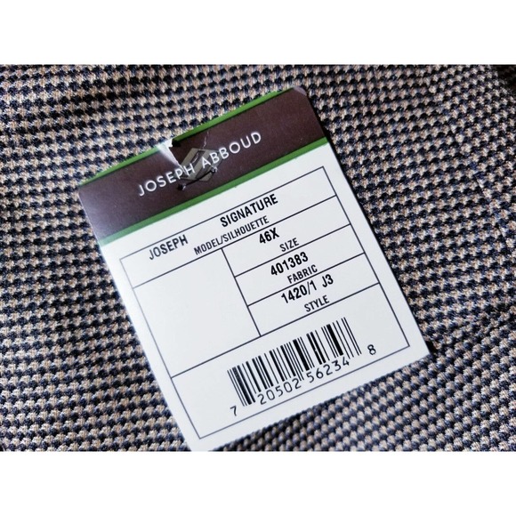 46XL orange Black Tooth Check SILK WOOL Tweed SportCoat Blazer Jacket J. Abboud - Picture 5 of 7